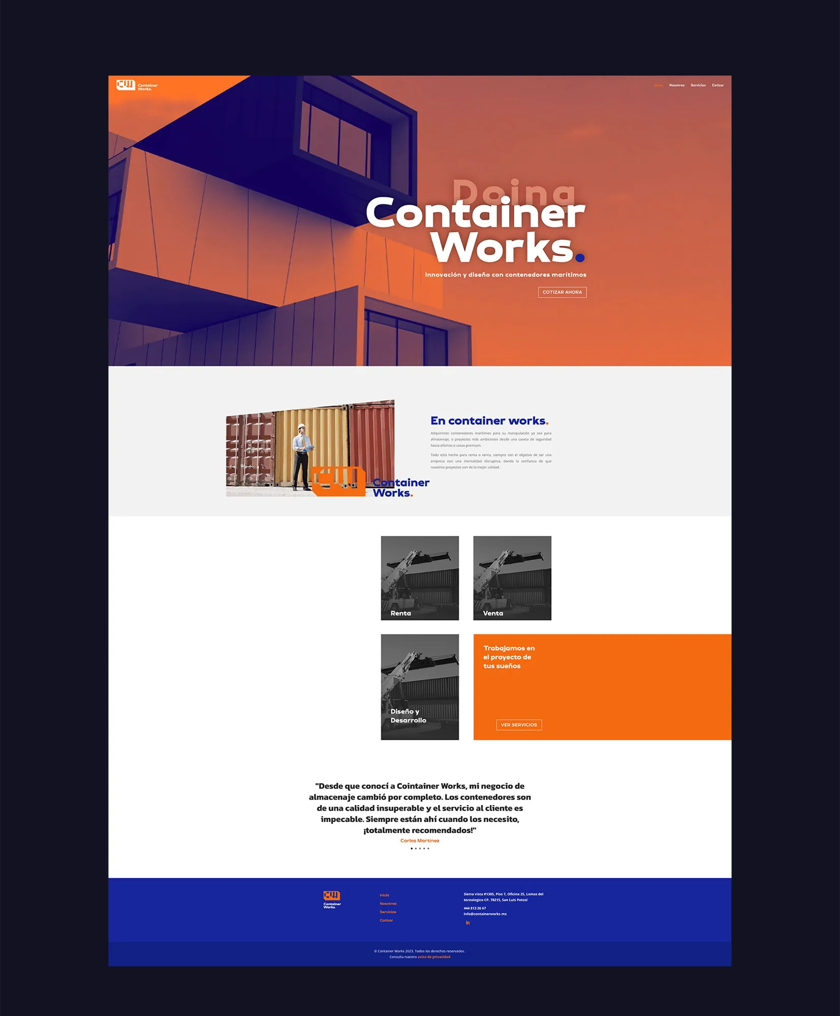Container Works — Un sitio que cotiza solo