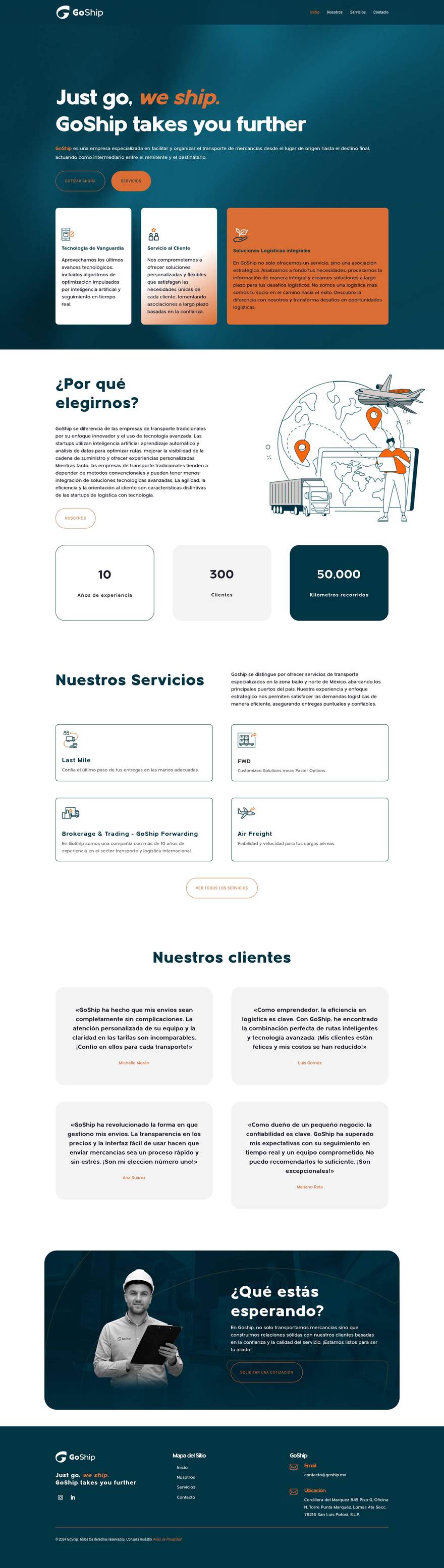 Sitio web de GoShip (goship.mx) desarrollado por Ji Group