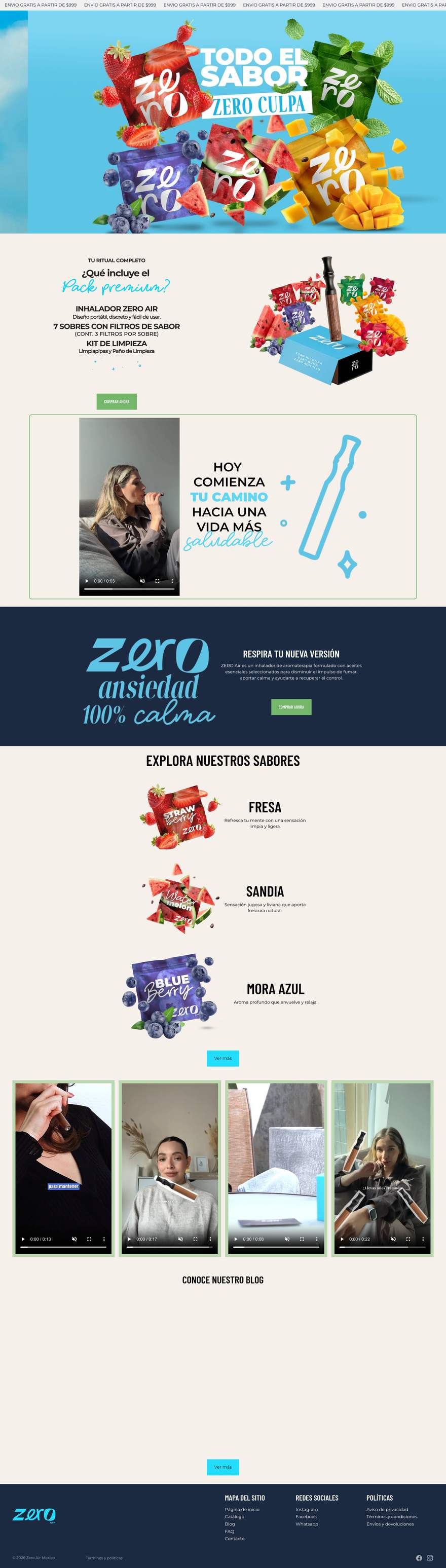 Sitio web de Zero Air (zeroair.mx) desarrollado por Ji Group